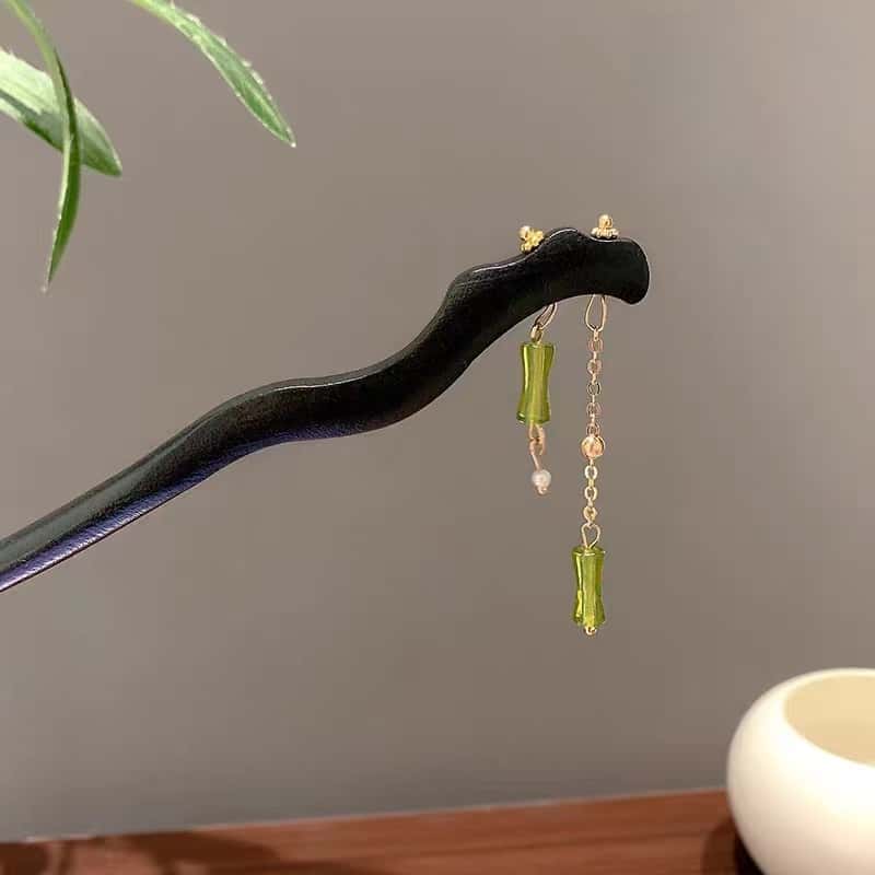 Handmade Bamboo Tassel Hairpin - Zen-style Hairpin