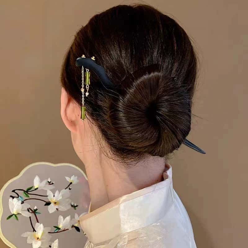 Handmade Bamboo Tassel Hairpin - Zen-style Hairpin