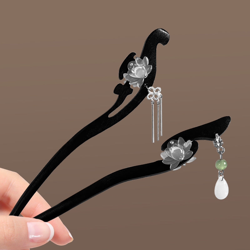 New Chinese Style Vintage Lotus Wooden Hair Stick