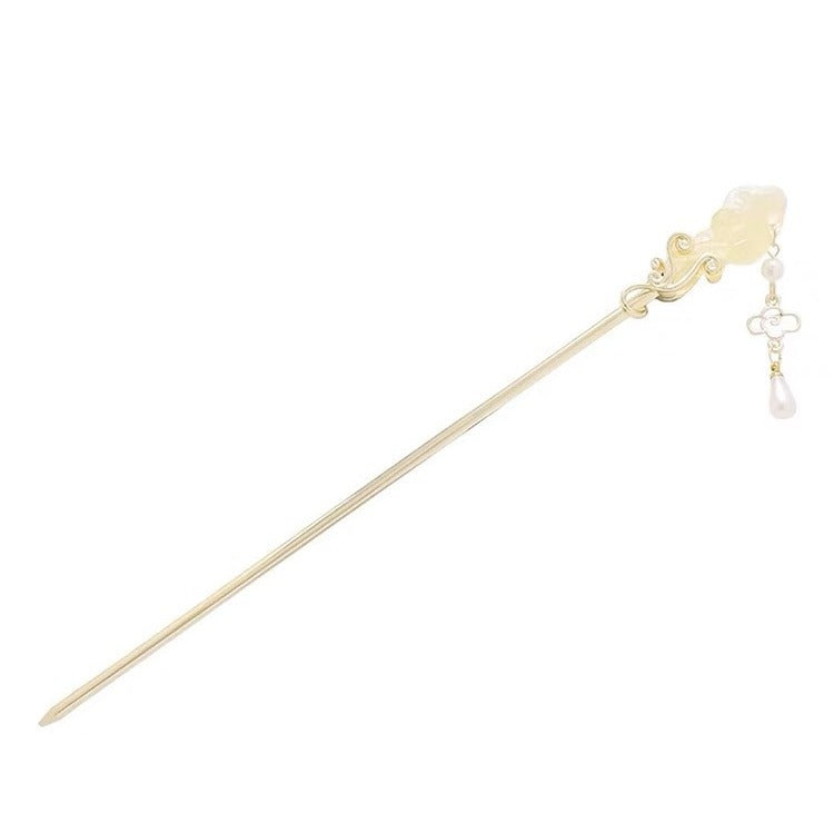 Handmade Cloud Jade Ruyi Tassel Zen Hair Stick