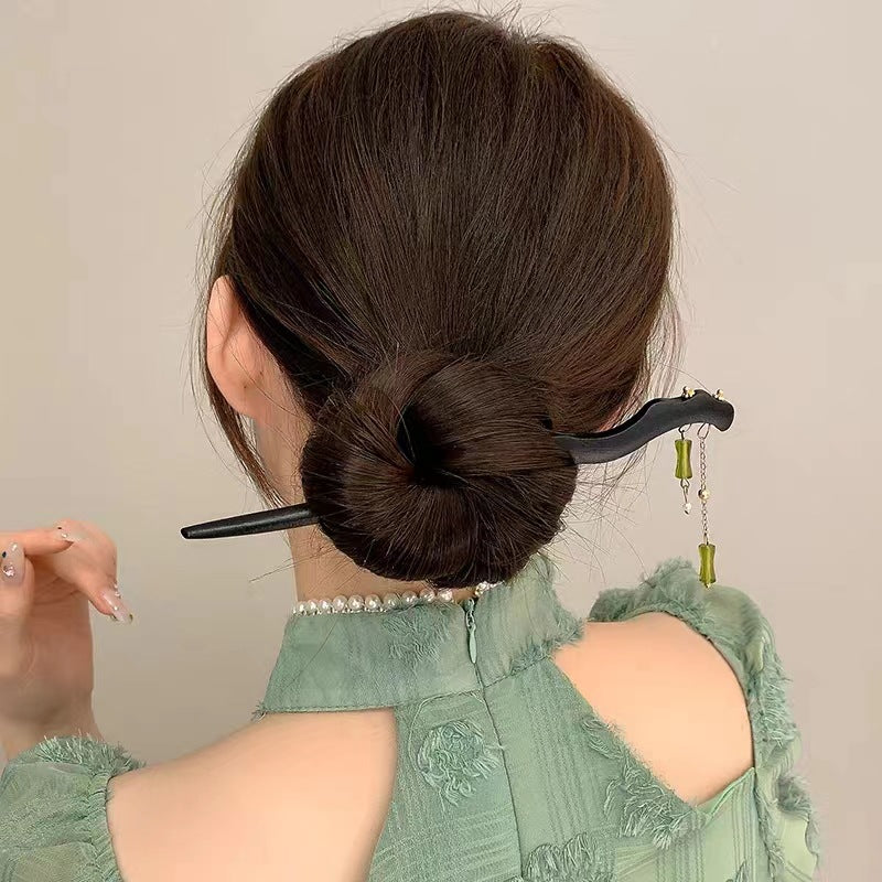 Handmade Bamboo Tassel Hairpin - Zen-style Hairpin