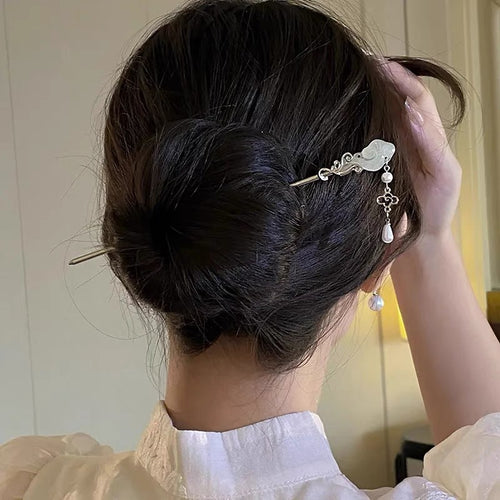 Handmade Cloud Jade Ruyi Tassel Zen Hair Stick