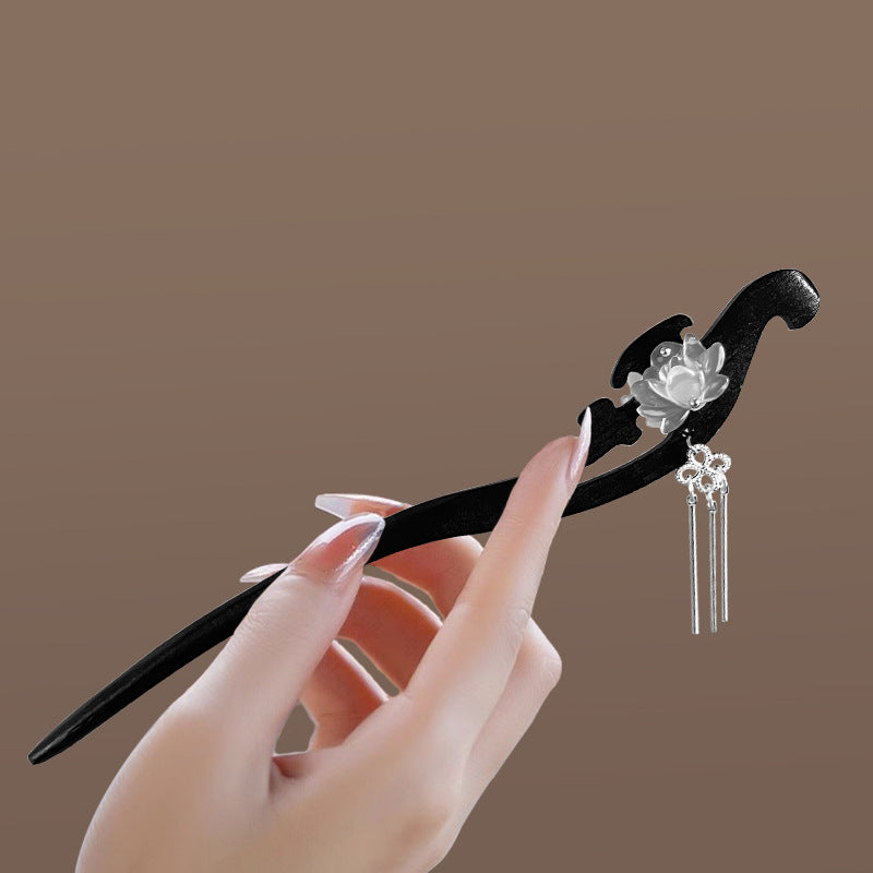 New Chinese Style Vintage Lotus Wooden Hair Stick