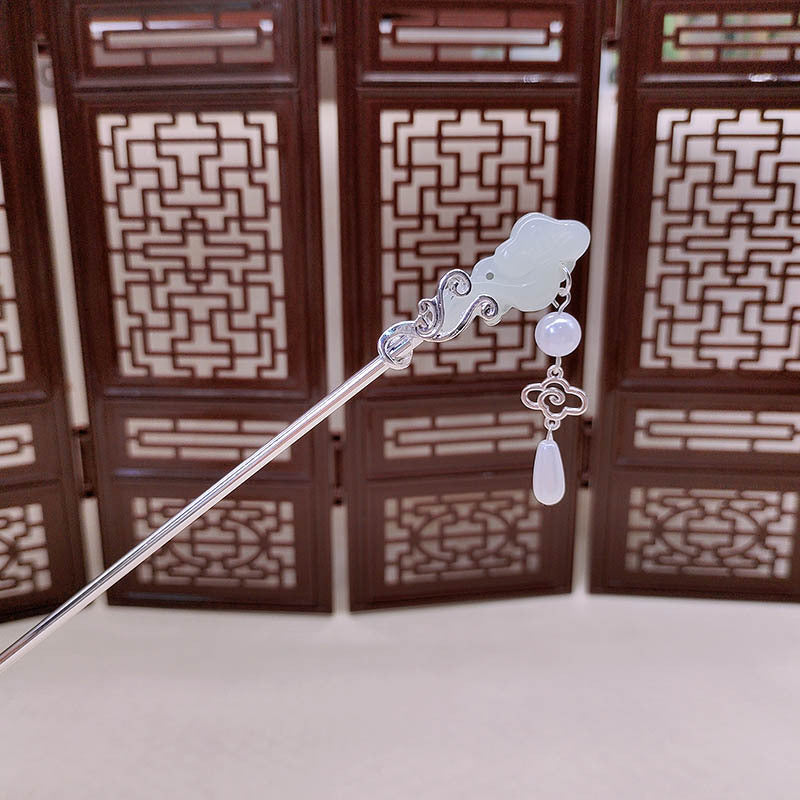 Handmade Cloud Jade Ruyi Tassel Zen Hair Stick