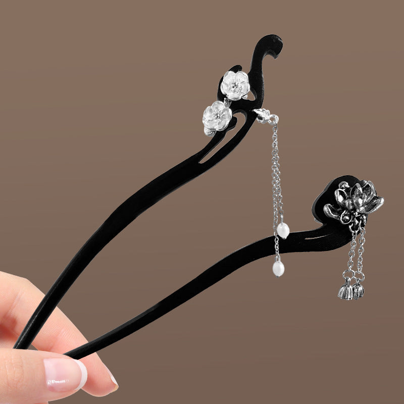 New Chinese Style Vintage Lotus Wooden Hair Stick